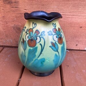 Antique Handpainted Round Vase